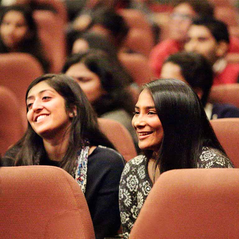 Two audience members